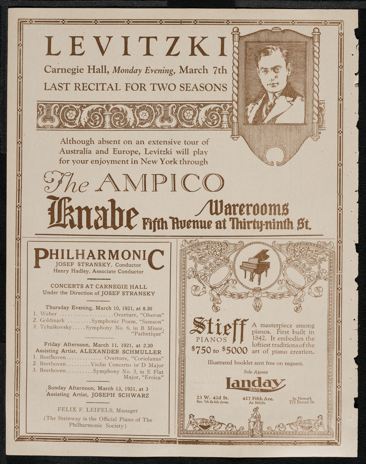 National Symphony Orchestra, March 7, 1921, program page 12