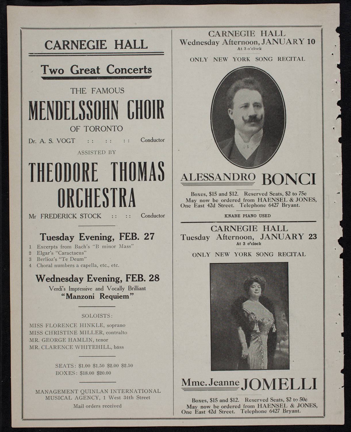 New York Philharmonic, December 14, 1911, program page 10