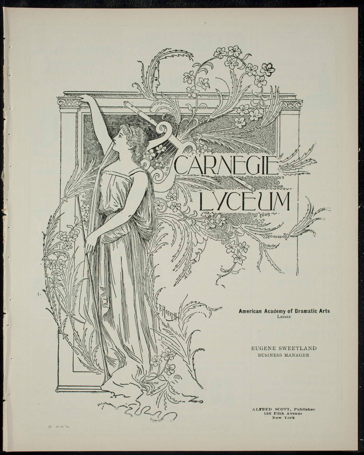 Columbia Sophomore Dramatic Association, December 10, 1904, program page 1