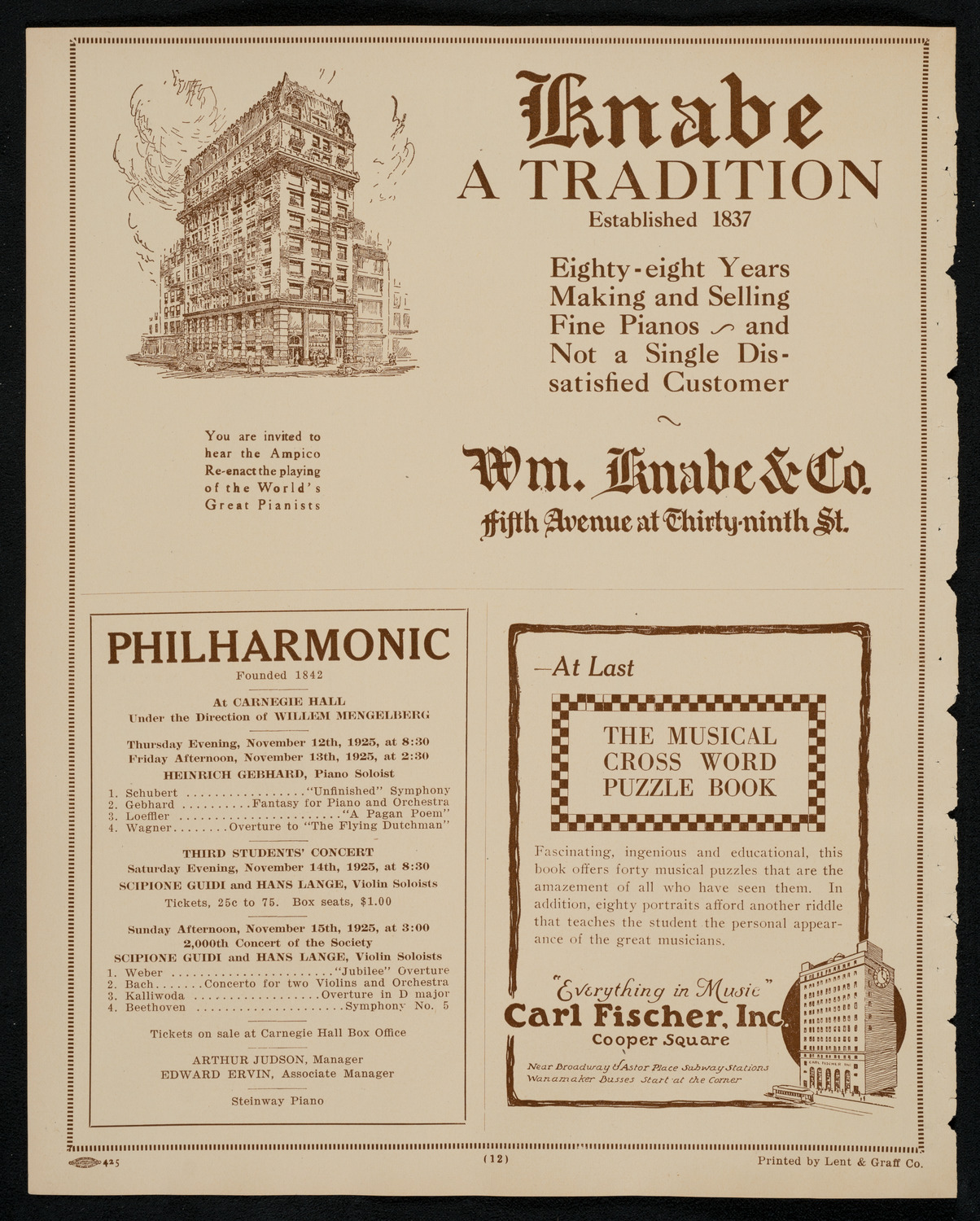 State Symphony Orchestra of New York, November 10, 1925, program page 12