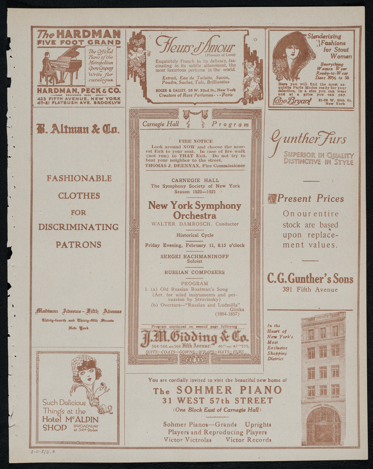 New York Symphony Orchestra, February 11, 1921, program page 5