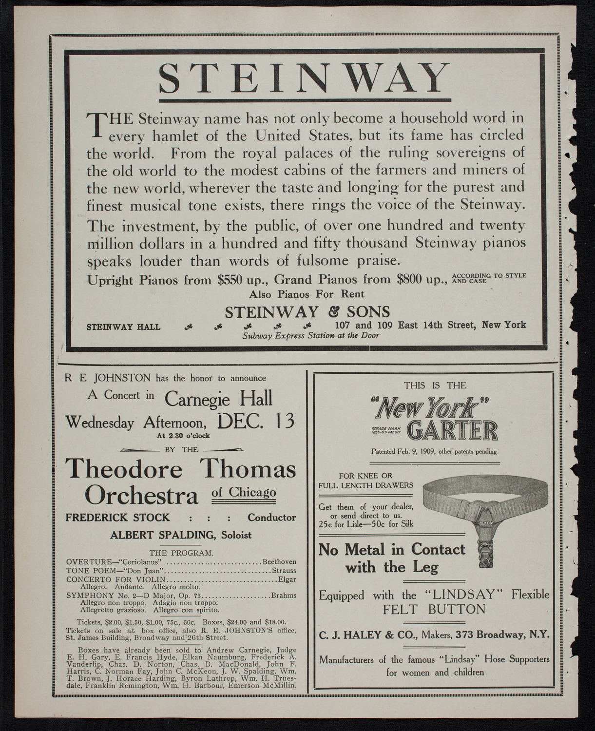 Elmendorf Lecture: Rome, December 4, 1911, program page 4