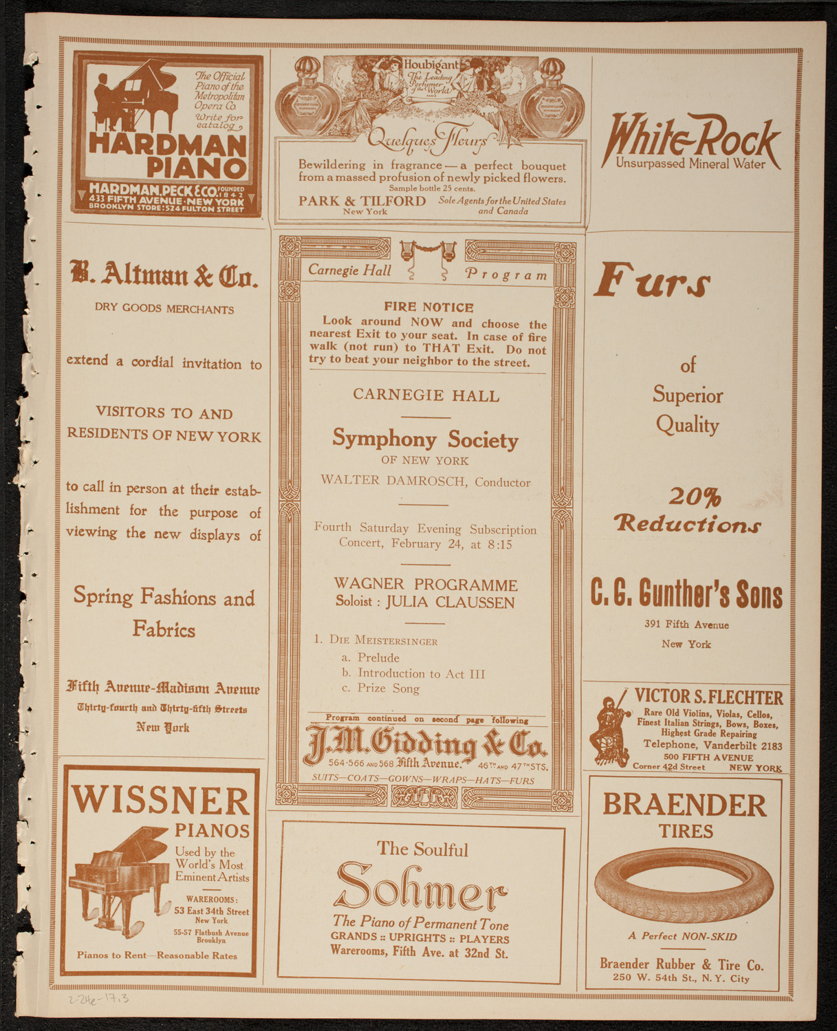 New York Symphony Orchestra, February 24, 1917, program page 5