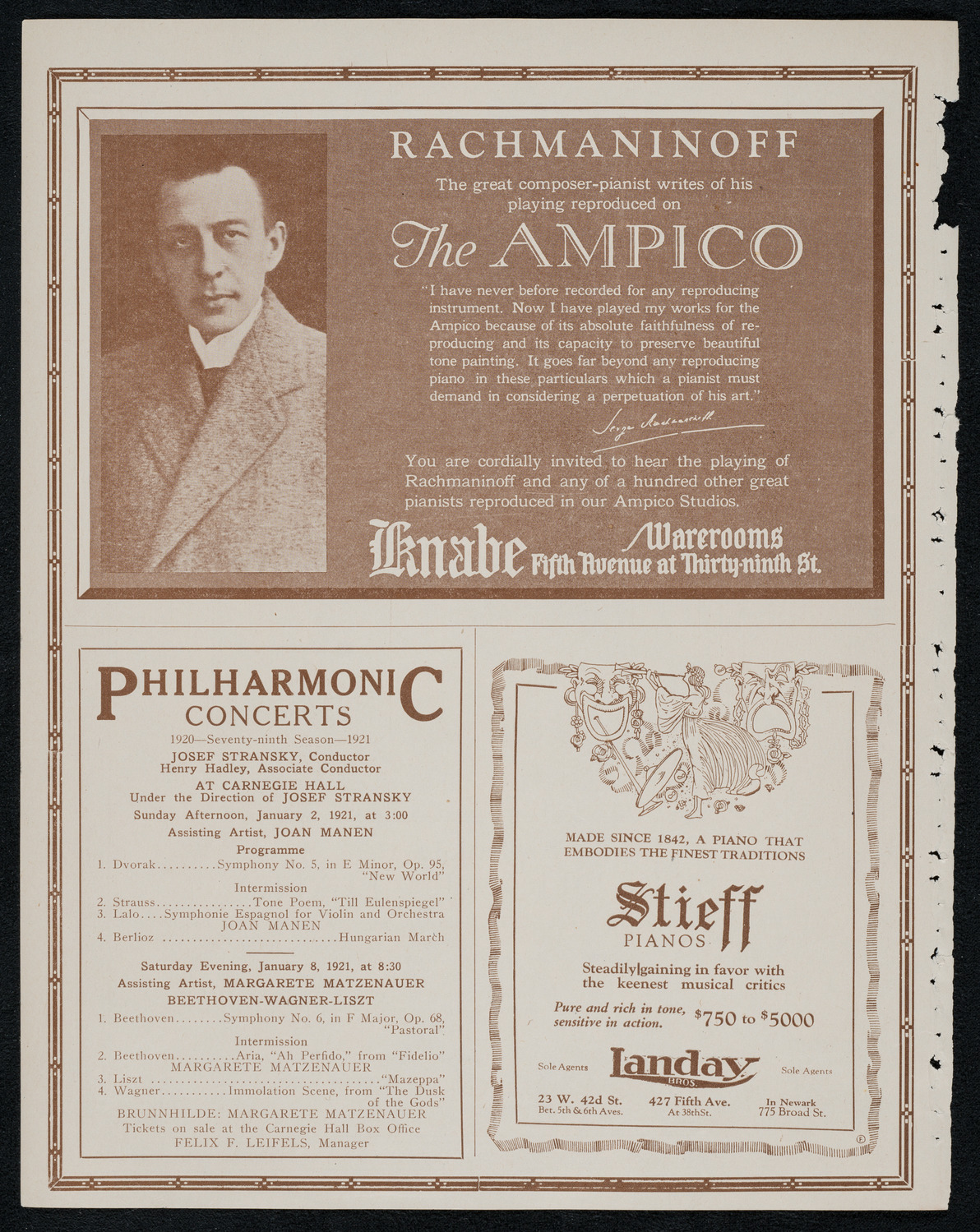 Toscha Seidel, Violin, January 1, 1921, program page 12