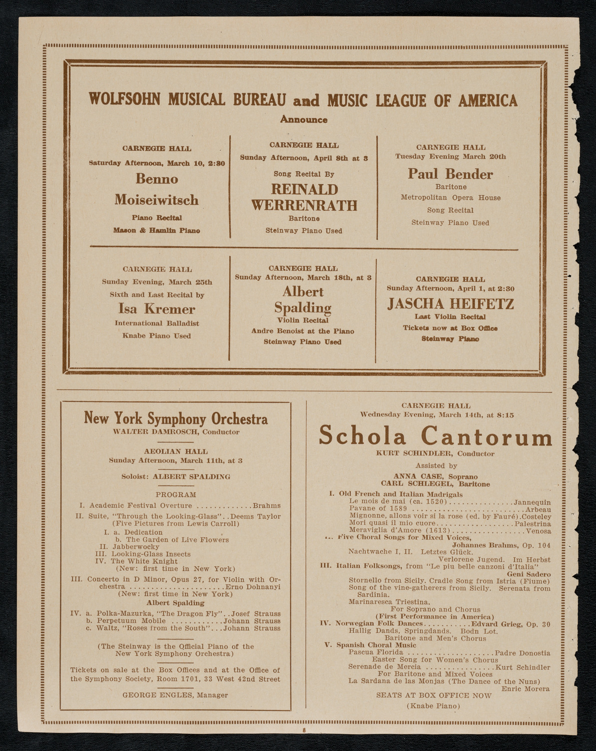New York Philharmonic, March 7, 1923, program page 8