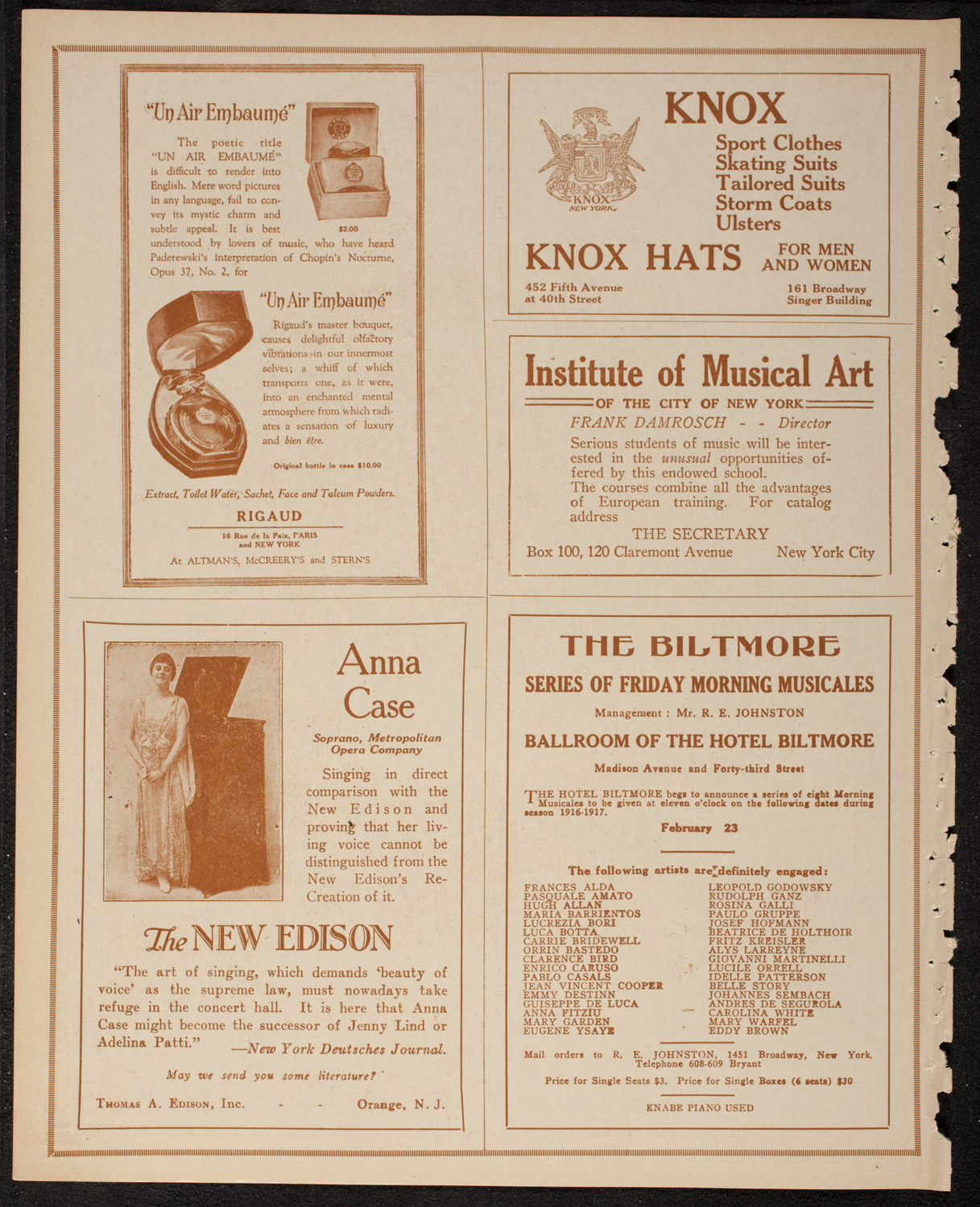 Home Symphony Concert: New York Philharmonic, February 21, 1917, program page 2