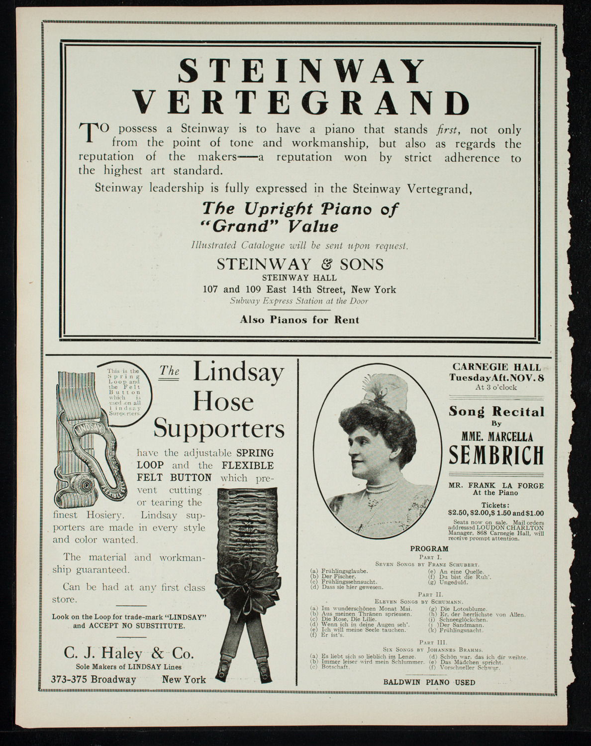 David Bispham, Baritone, October 30, 1910, program page 4