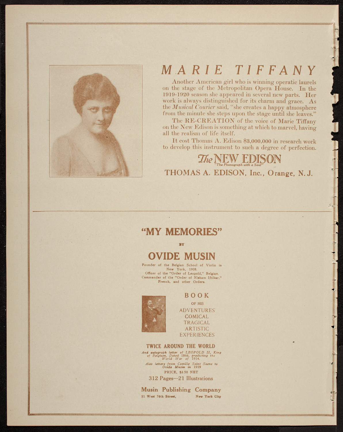 Josef Shlisky, Tenor, and Eddy Brown, Violin, May 16, 1920, program page 2