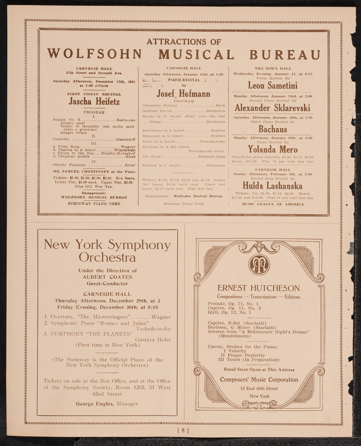 Symphony Concert for Young People, December 10, 1921, program page 8
