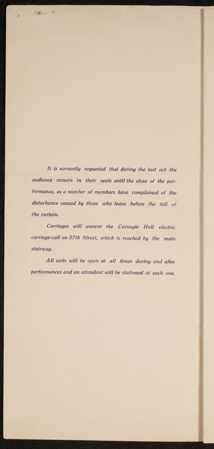 Amateur Comedy Club, February 14, 1912, program page 2