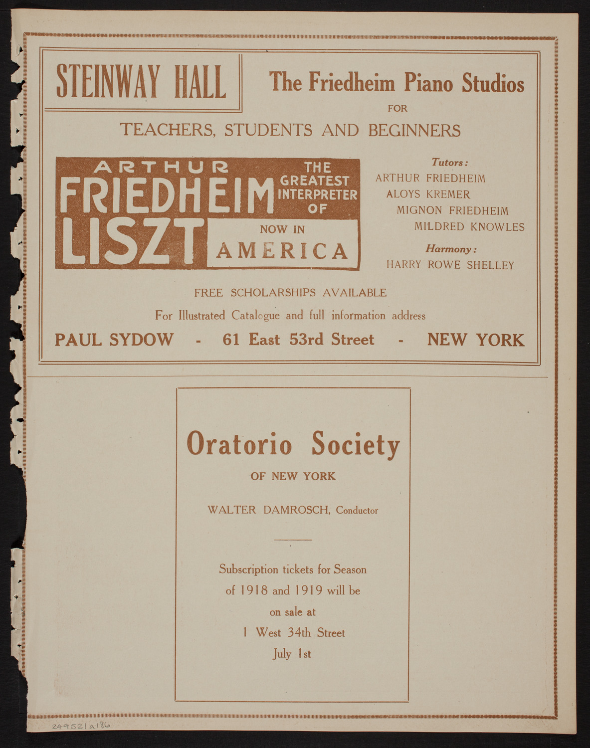 Josef Hofmann, Piano, May 21, 1918, program page 11