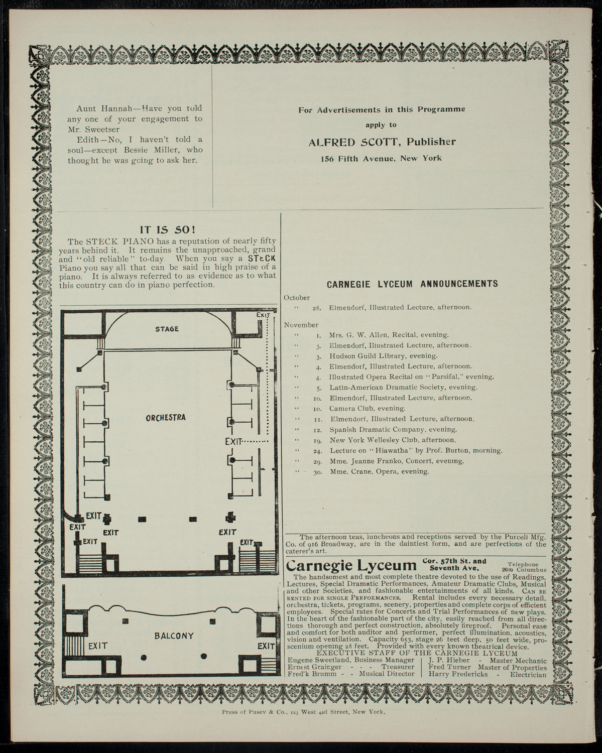 Elmendorf Lecture: Northern Italy from Genoa to Venice, October 27, 1904, program page 4