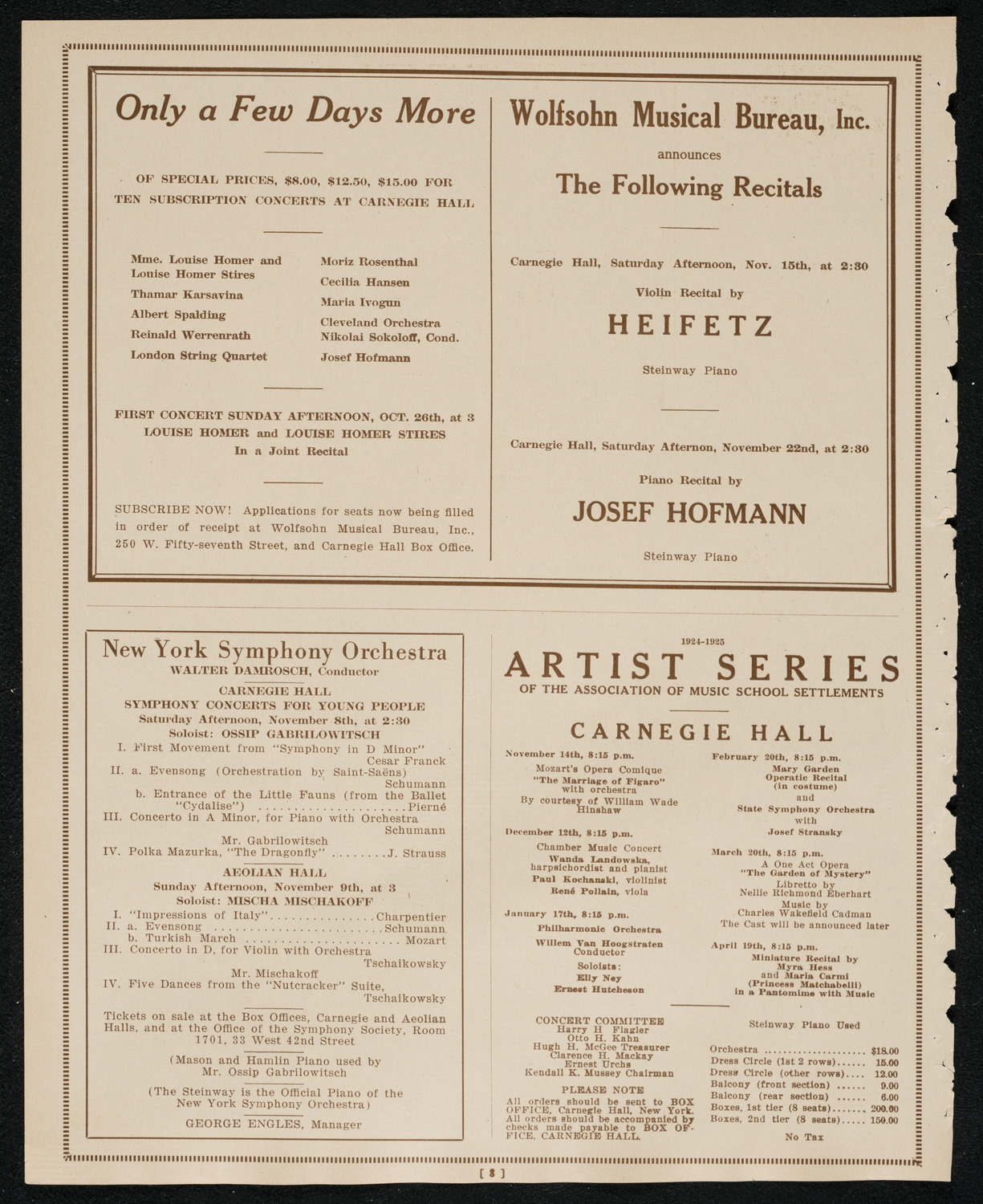 Albert Spalding, Violin, November 2, 1924, program page 8