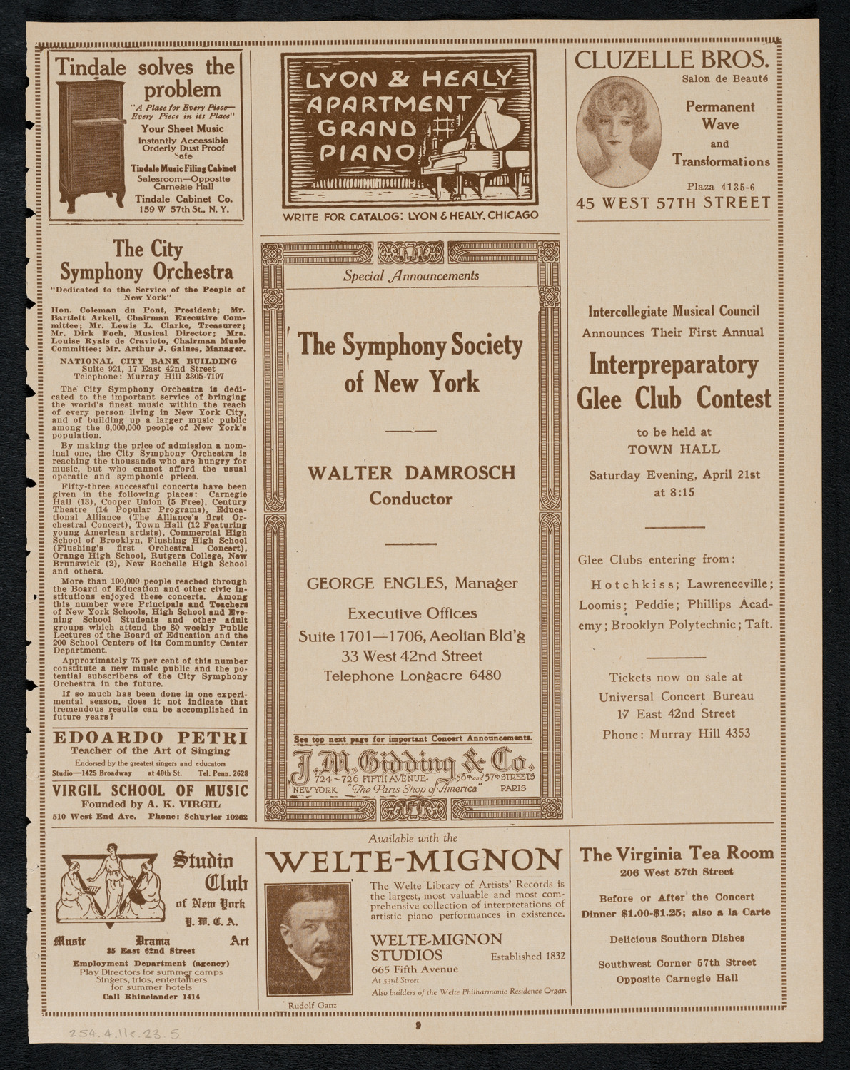 The Bakule Chorus of Prague, April 11, 1923, program page 9