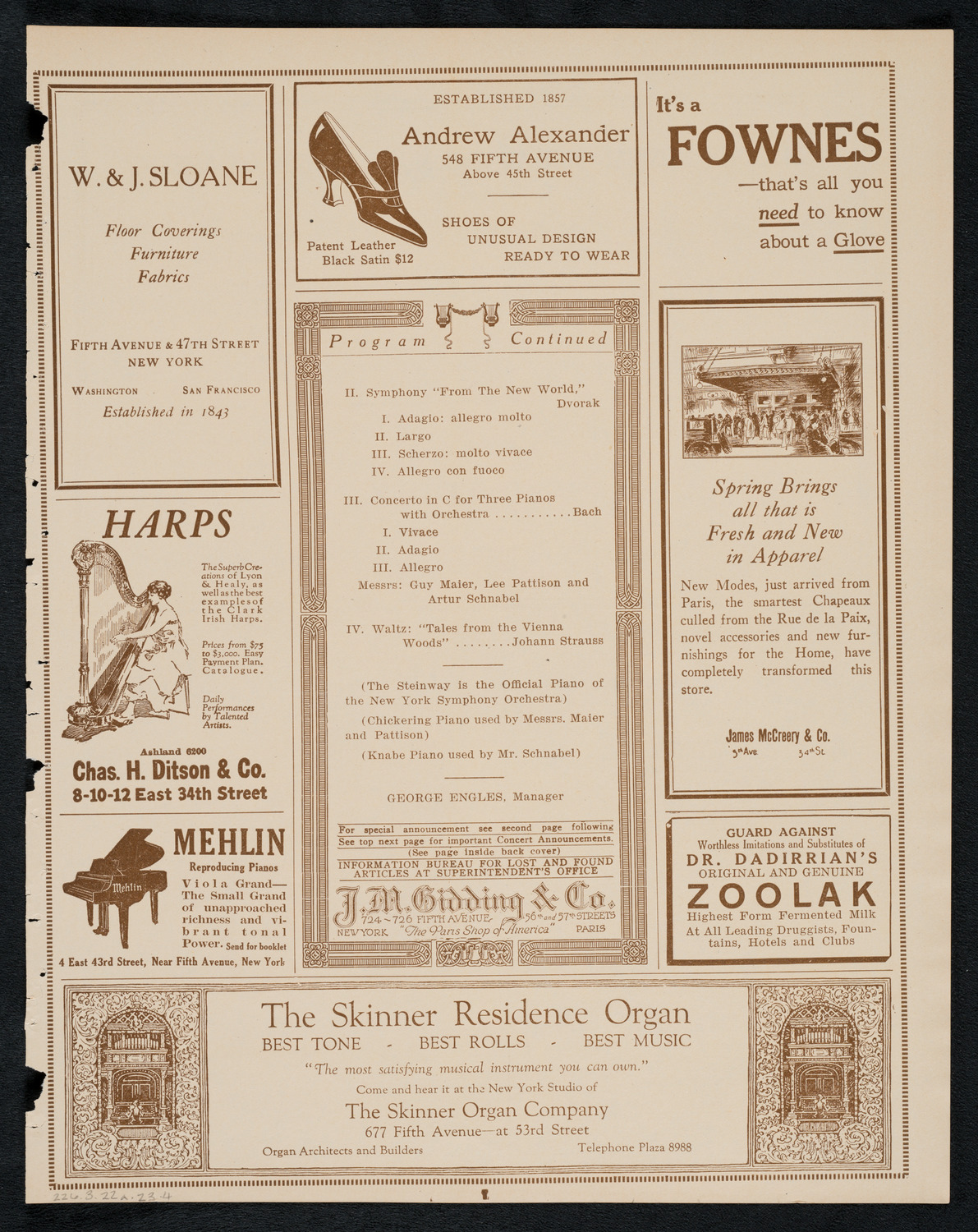 New York Symphony Orchestra, March 22, 1923, program page 7