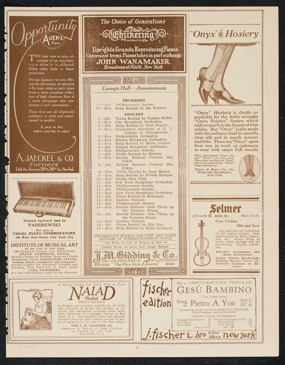 Symphony Concert for Young People, December 30, 1922, program page 3