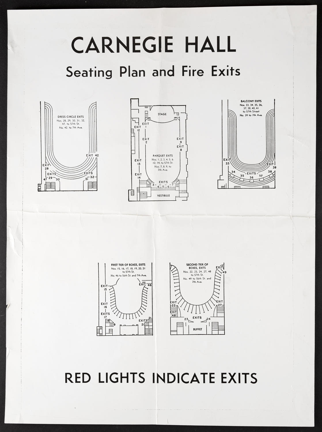 Carnegie Hall Seating Plan and Fire Exits