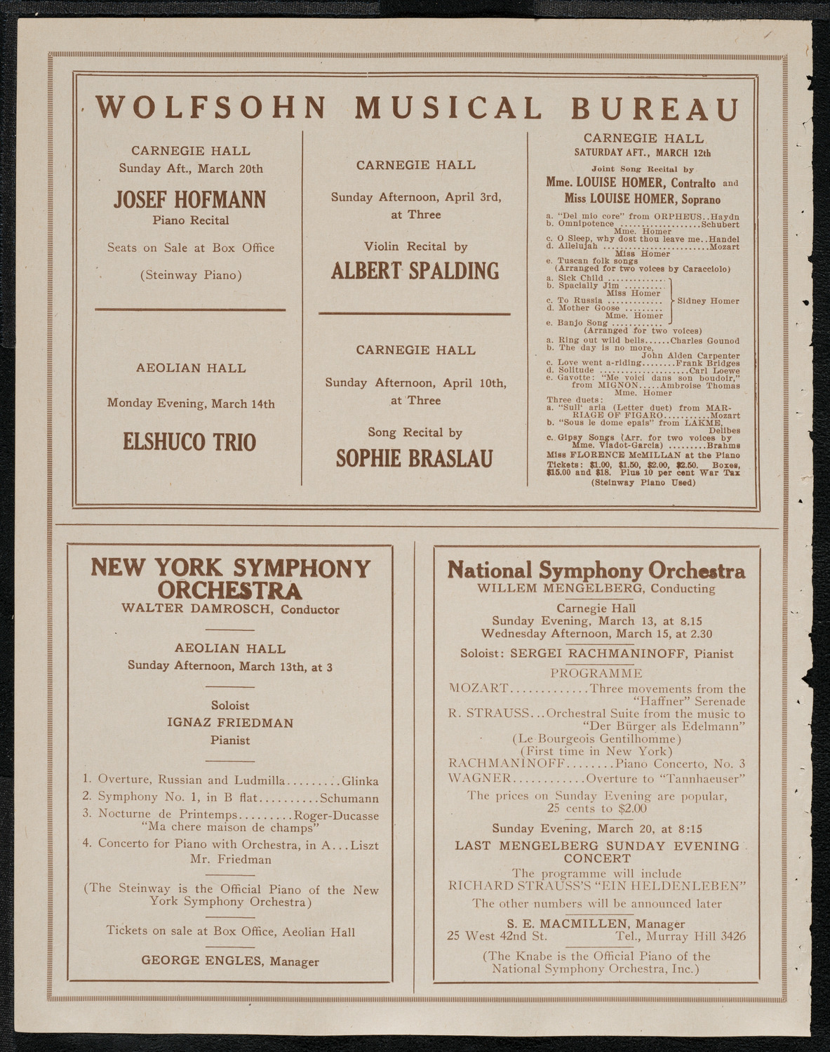 New York Symphony Orchestra, March 10, 1921, program page 8