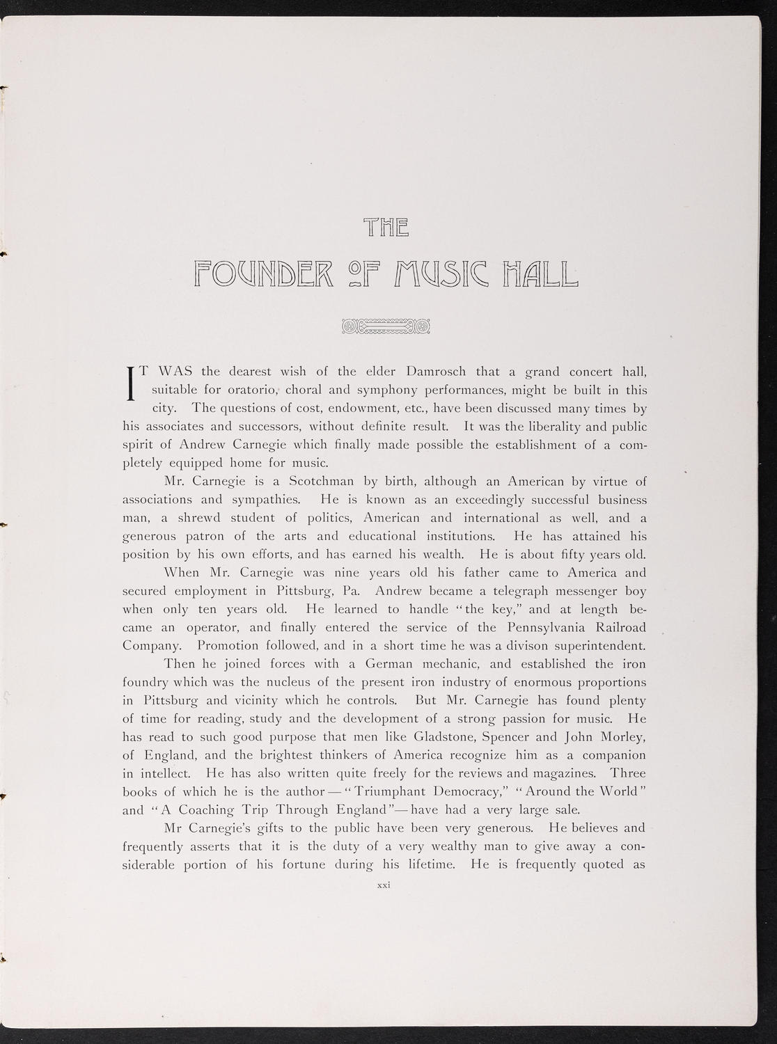 Opening Week Music Festival: Opening Night of Carnegie Hall, May 5, 1891, souvenir program page 29