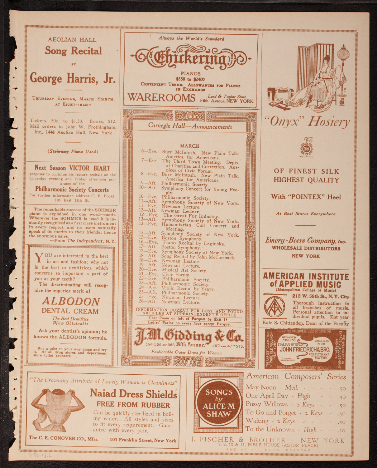 Meeting: American Rights League, March 5, 1917, program page 3