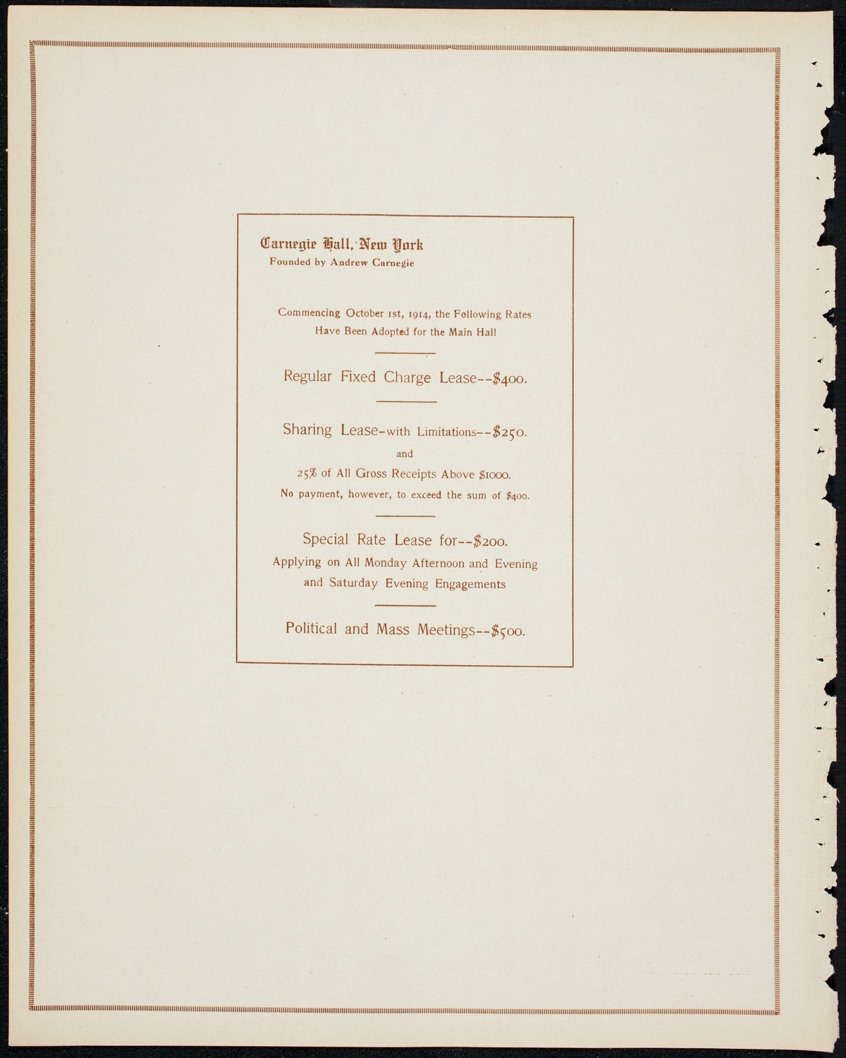 John McCormack, Tenor, May 3, 1914, program page 10