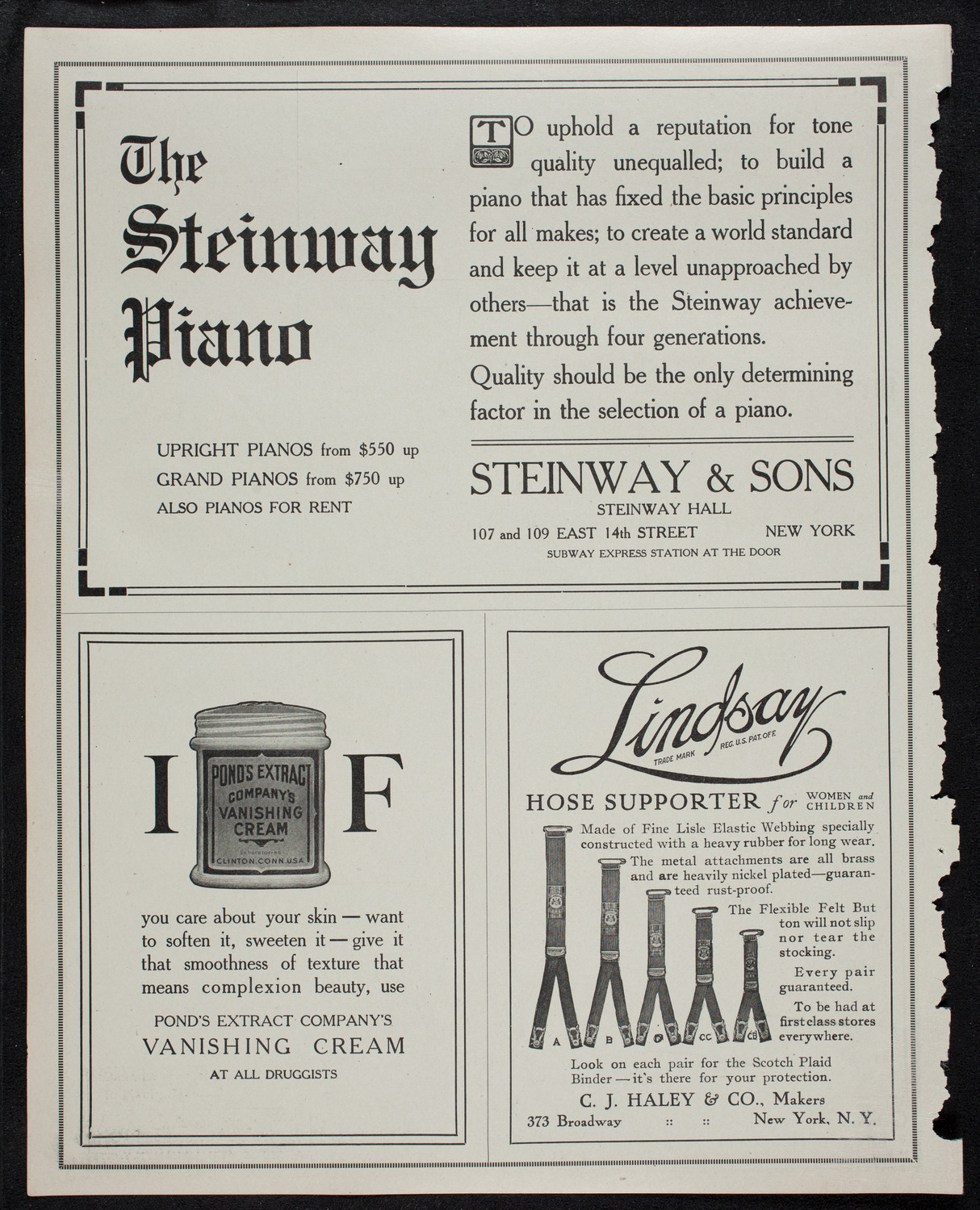 Efrem Zimbalist, Violin, November 12, 1912, program page 4