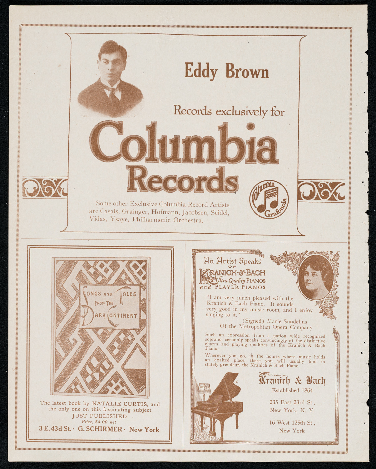 Eddy Brown, Violin, December 16, 1920, program page 6