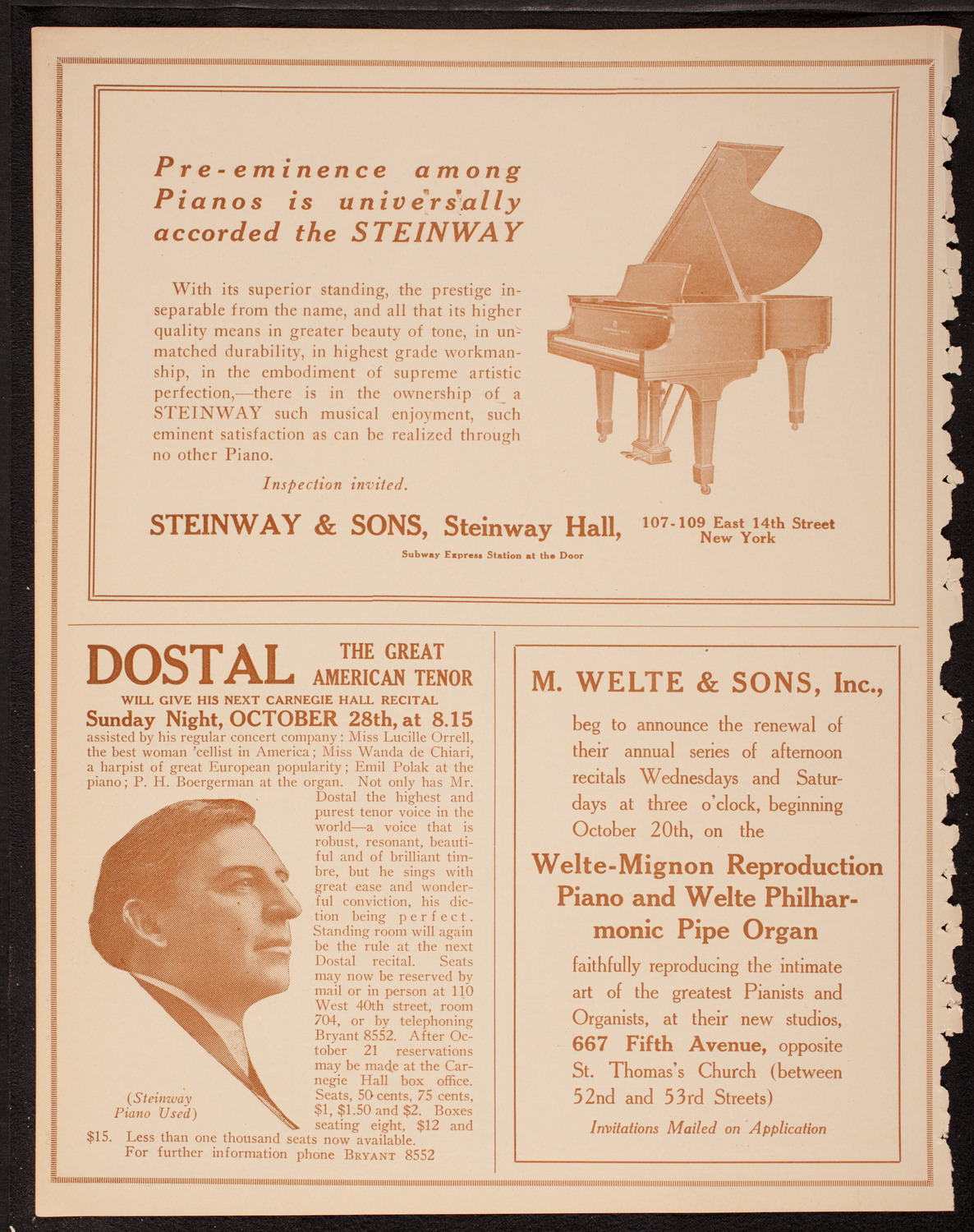 Leopold Godowsky, Piano, October 20, 1917, program page 4