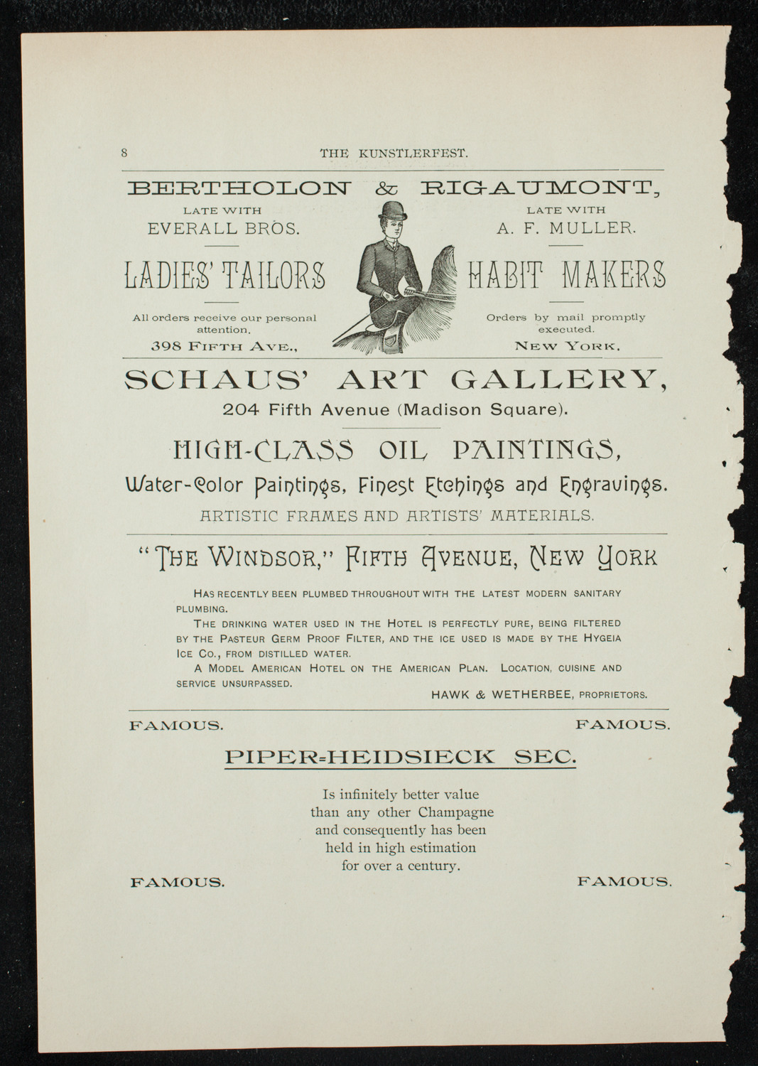 Künstlerfest, December 3, 1891, program page 10