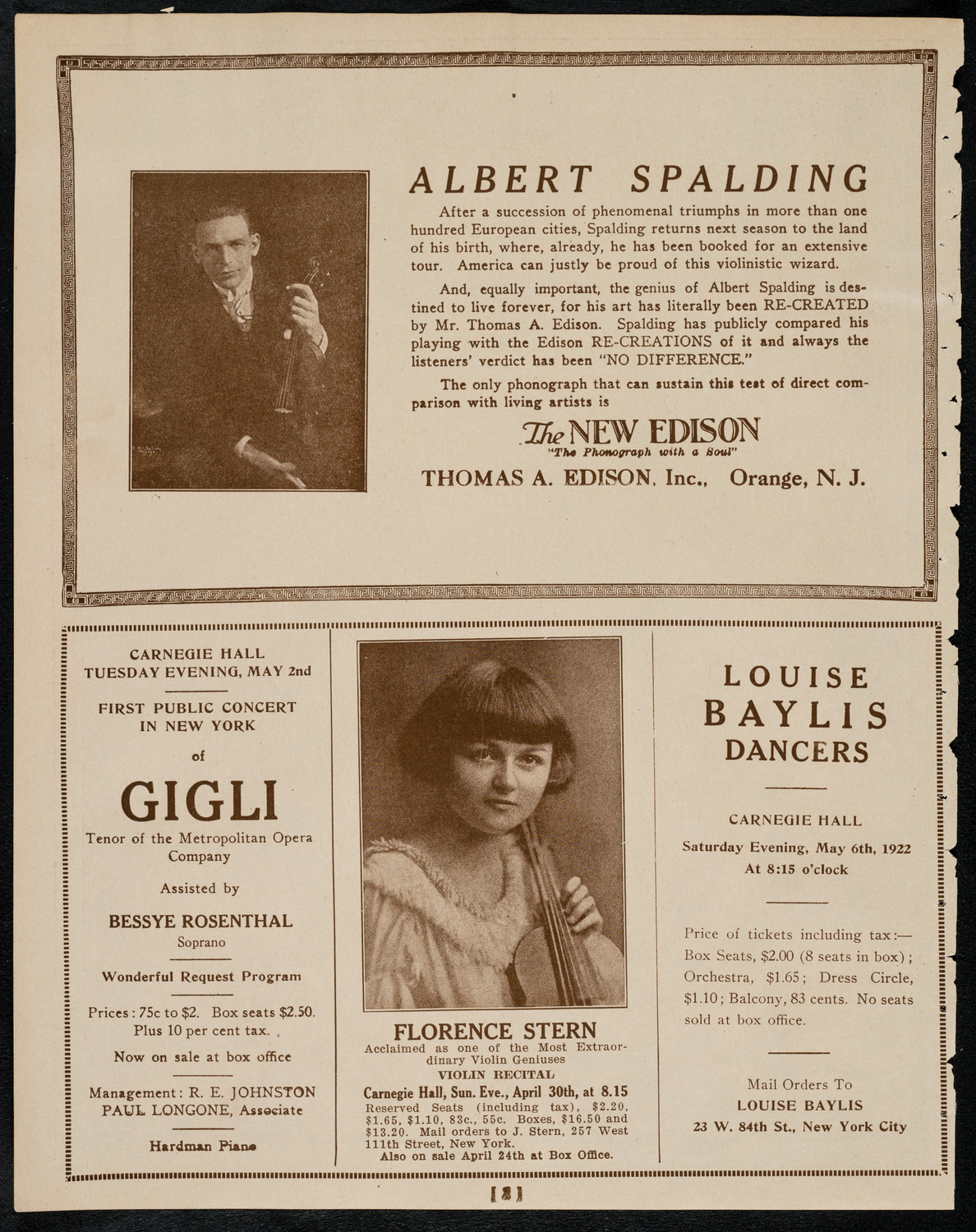 Salvation Army Gathering, April 30, 1922, program page 2