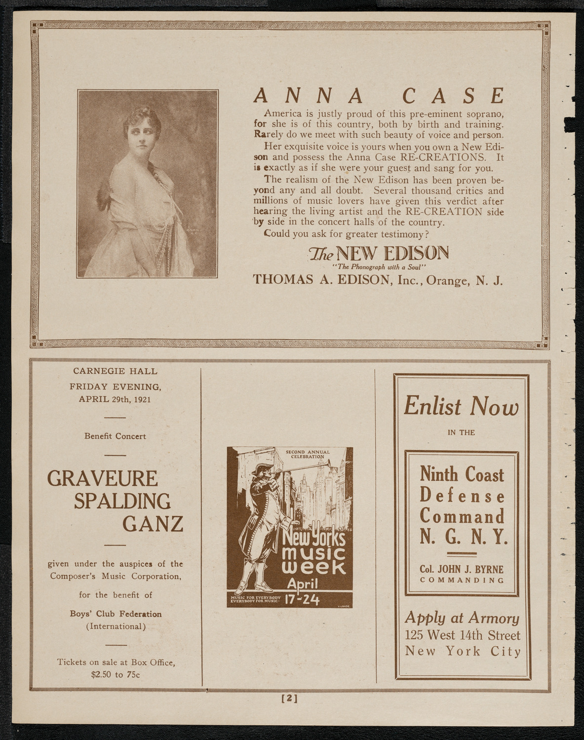 Lecture by Dr. Wilfred T. Grenfell, C.M.G, April 15, 1921, program page 2