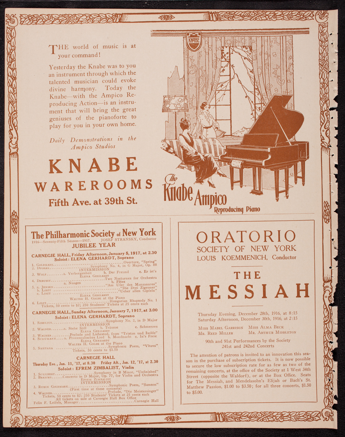 Columbia University Chorus, December 18, 1916, program page 12