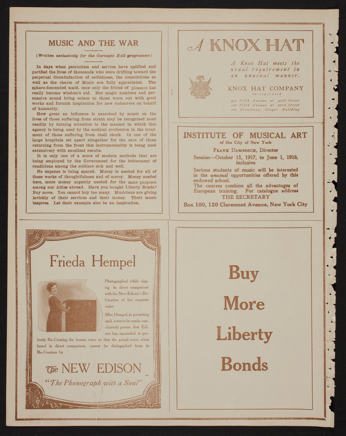 Columbia University Chorus, May 3, 1918, program page 2