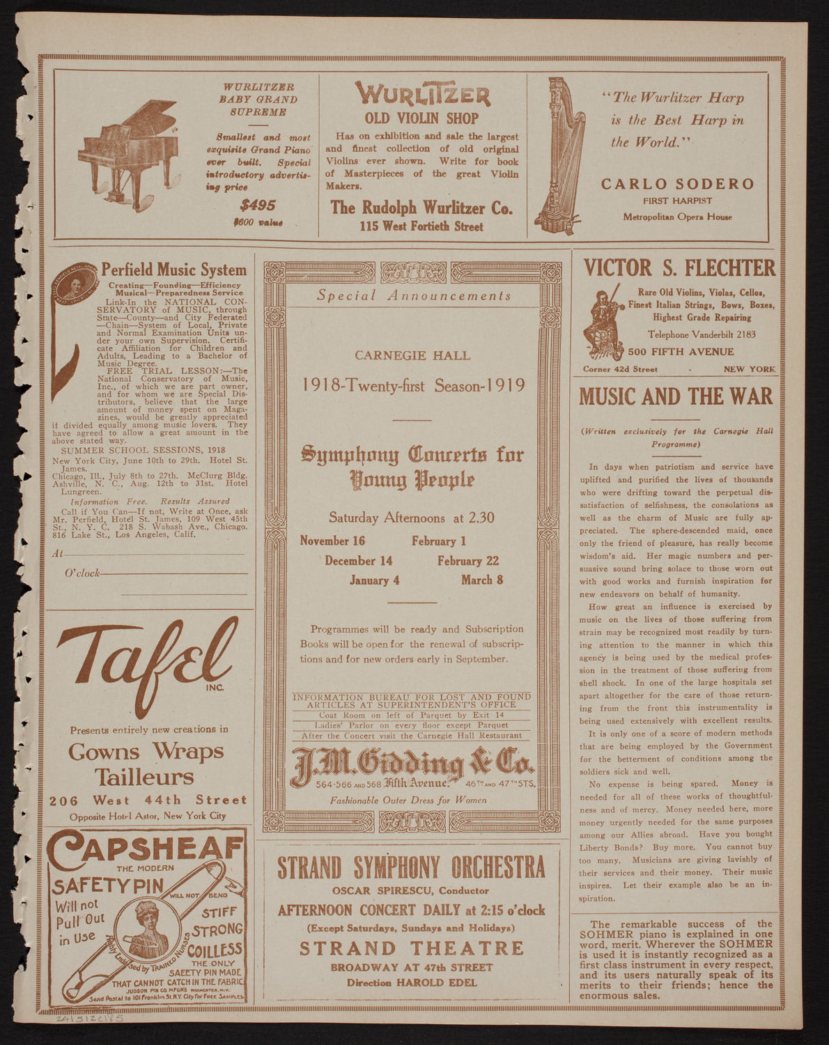 Swedish Singing Society Lyran, May 12, 1918, program page 9