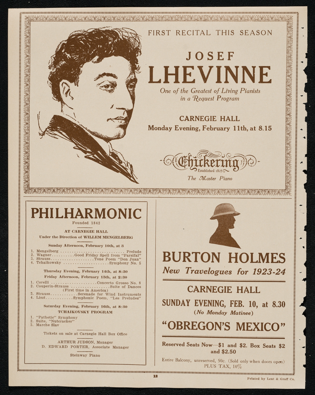 Margaret Matzenauer, Mezzo-Soprano, and Mitja Nikisch, Piano, February 8, 1924, program page 12