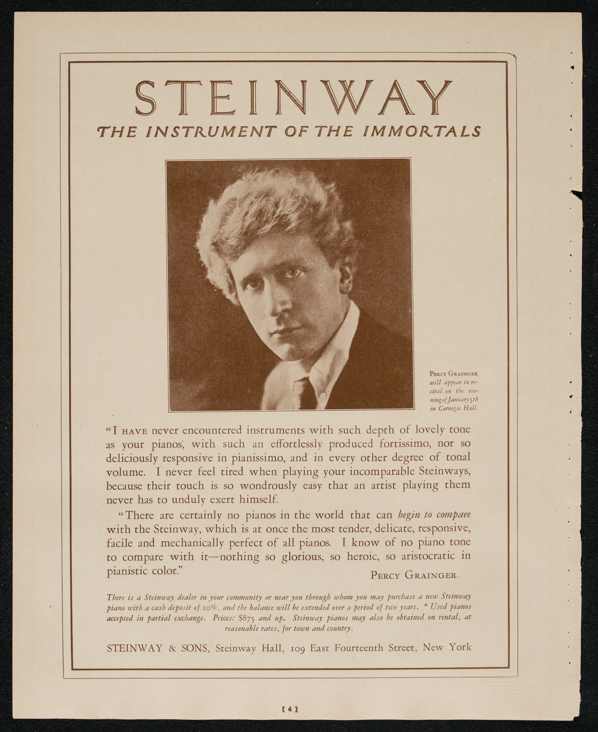 Schola Cantorum of New York, December 30, 1924, program page 4