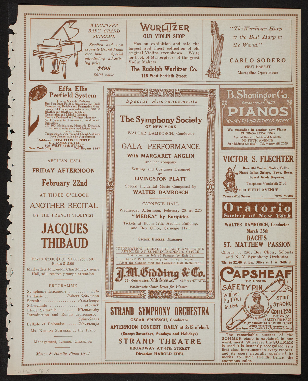 Lecture by Lieutenant Patrick Alva O'Brien, R.F.C, February 17, 1918, program page 9