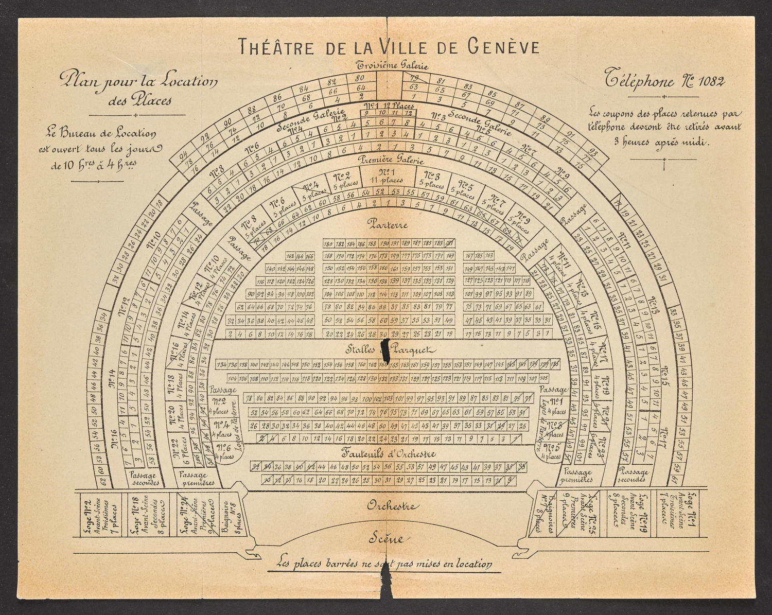 Seating plan of Théâtre de la Ville de Genève