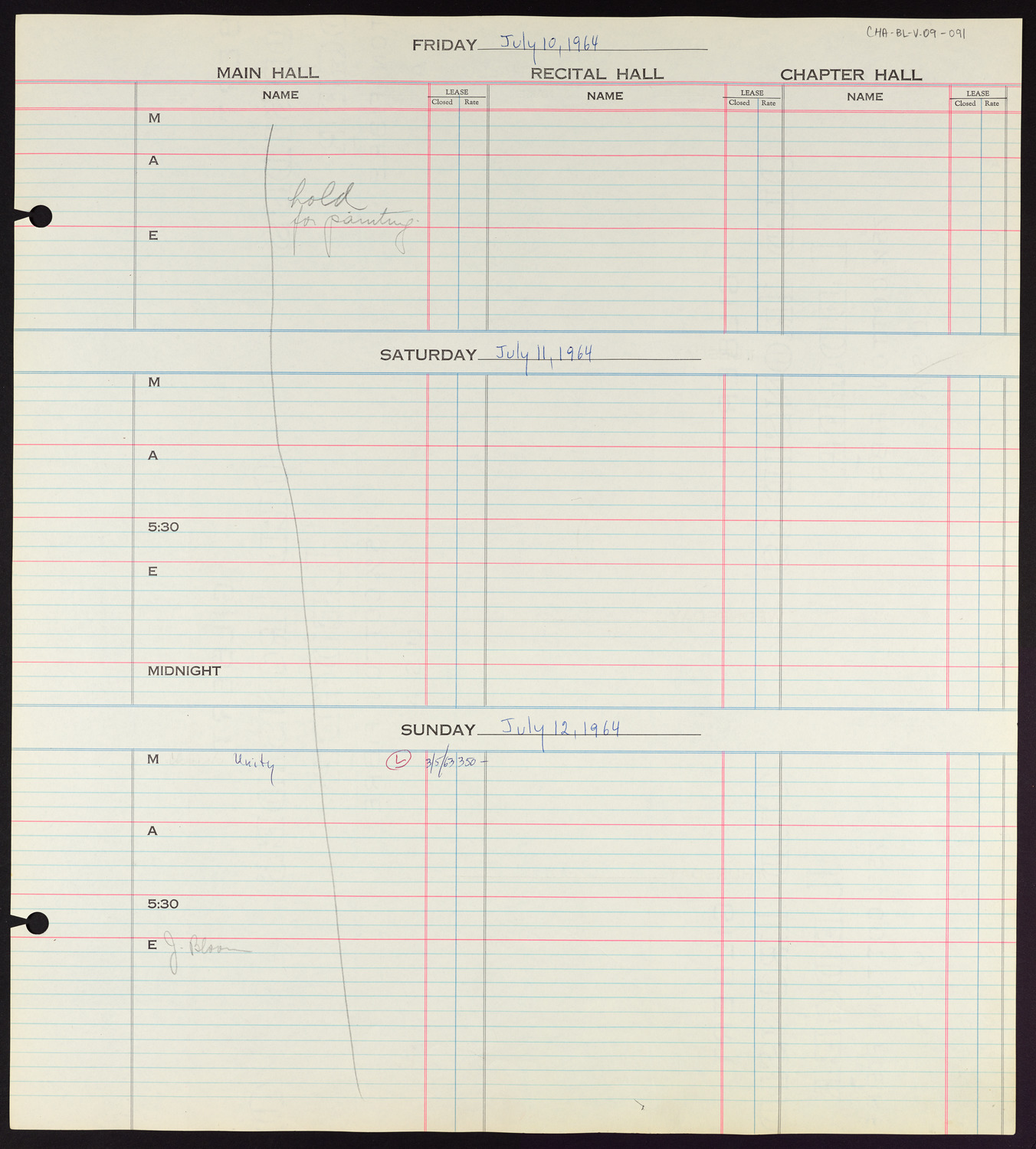 Carnegie Hall Booking Ledger, volume 9, page 91