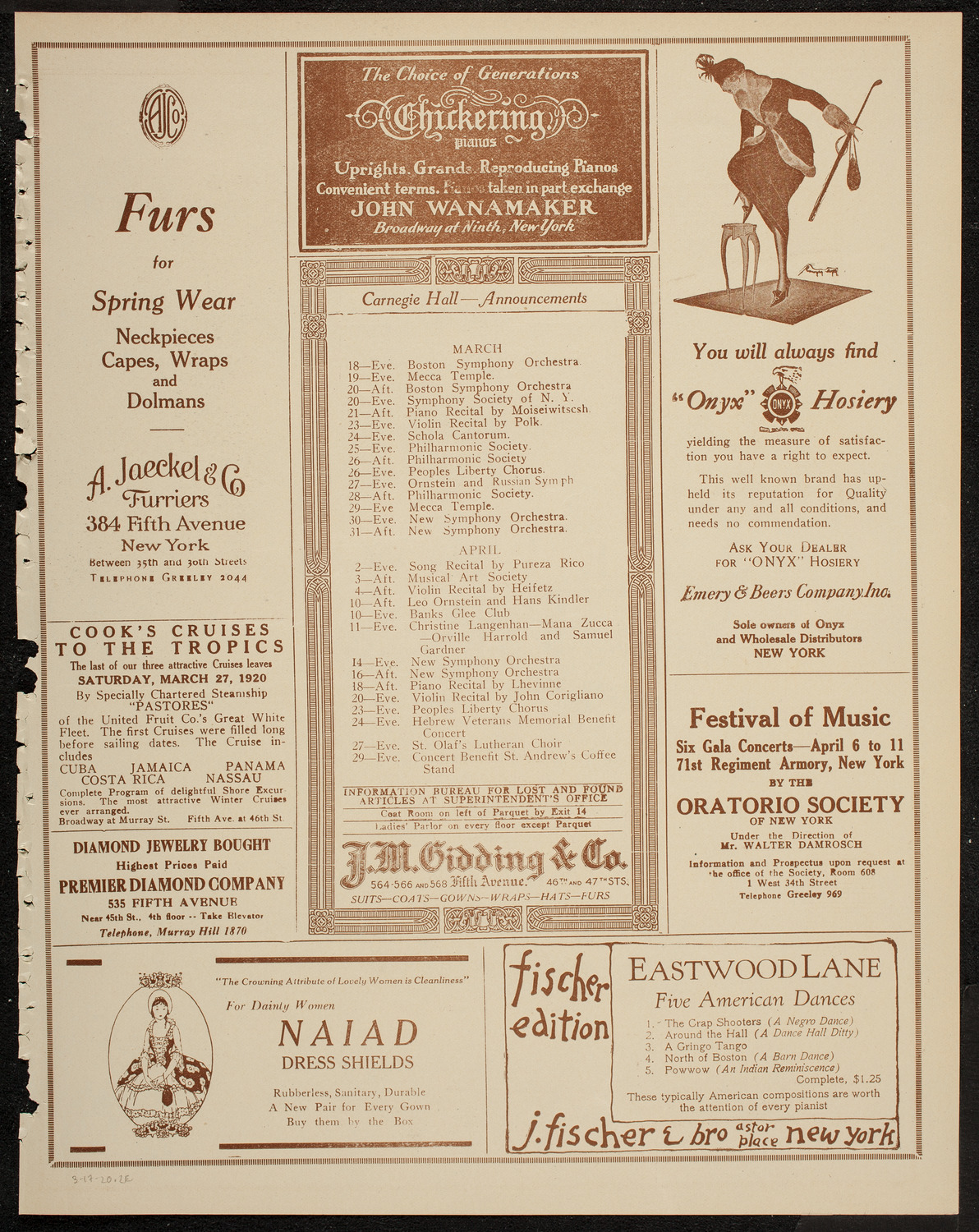 Adolph Bolm Ballet Intime, March 17, 1920, program page 3