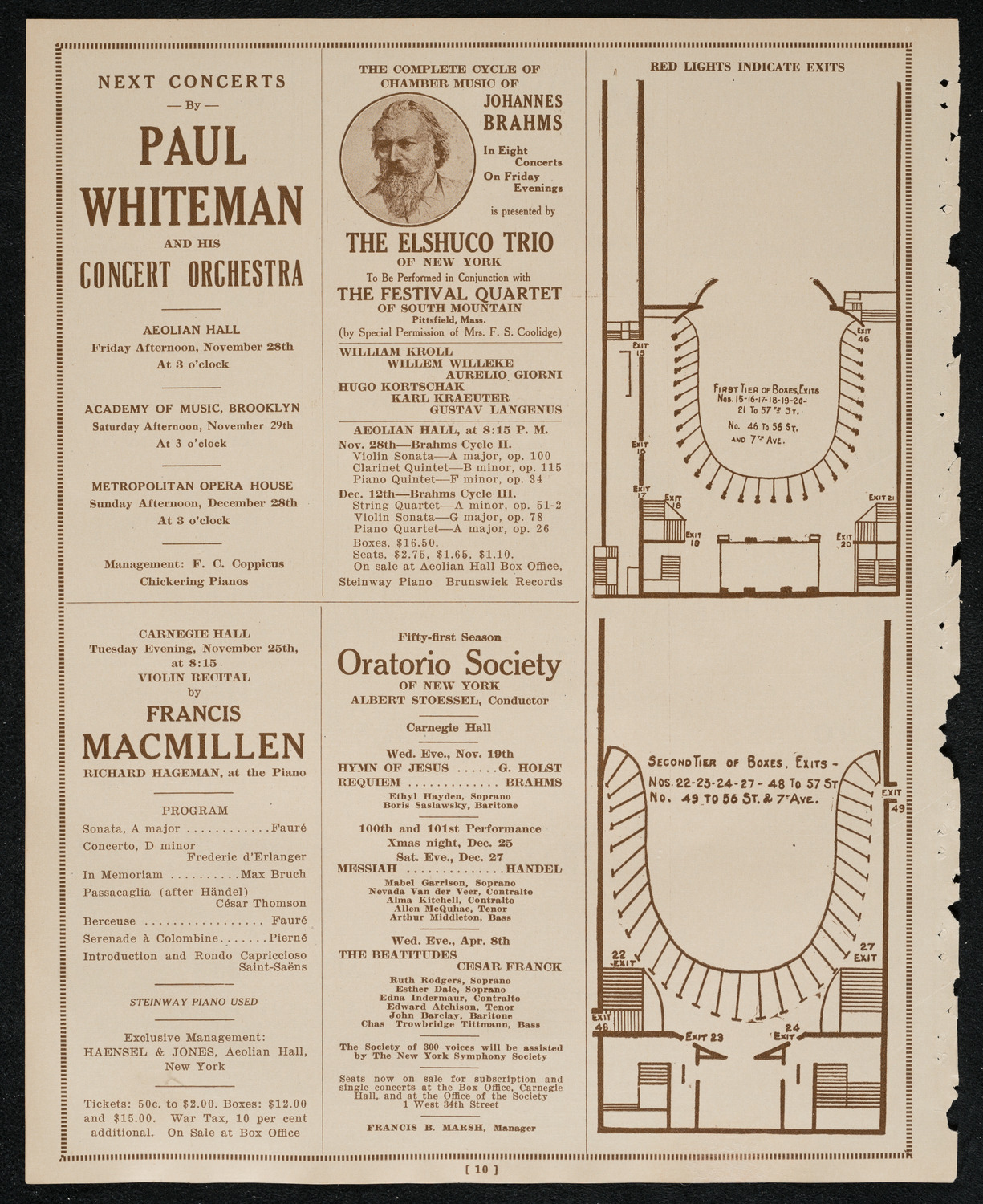 Philadelphia Orchestra, November 18, 1924, program page 10