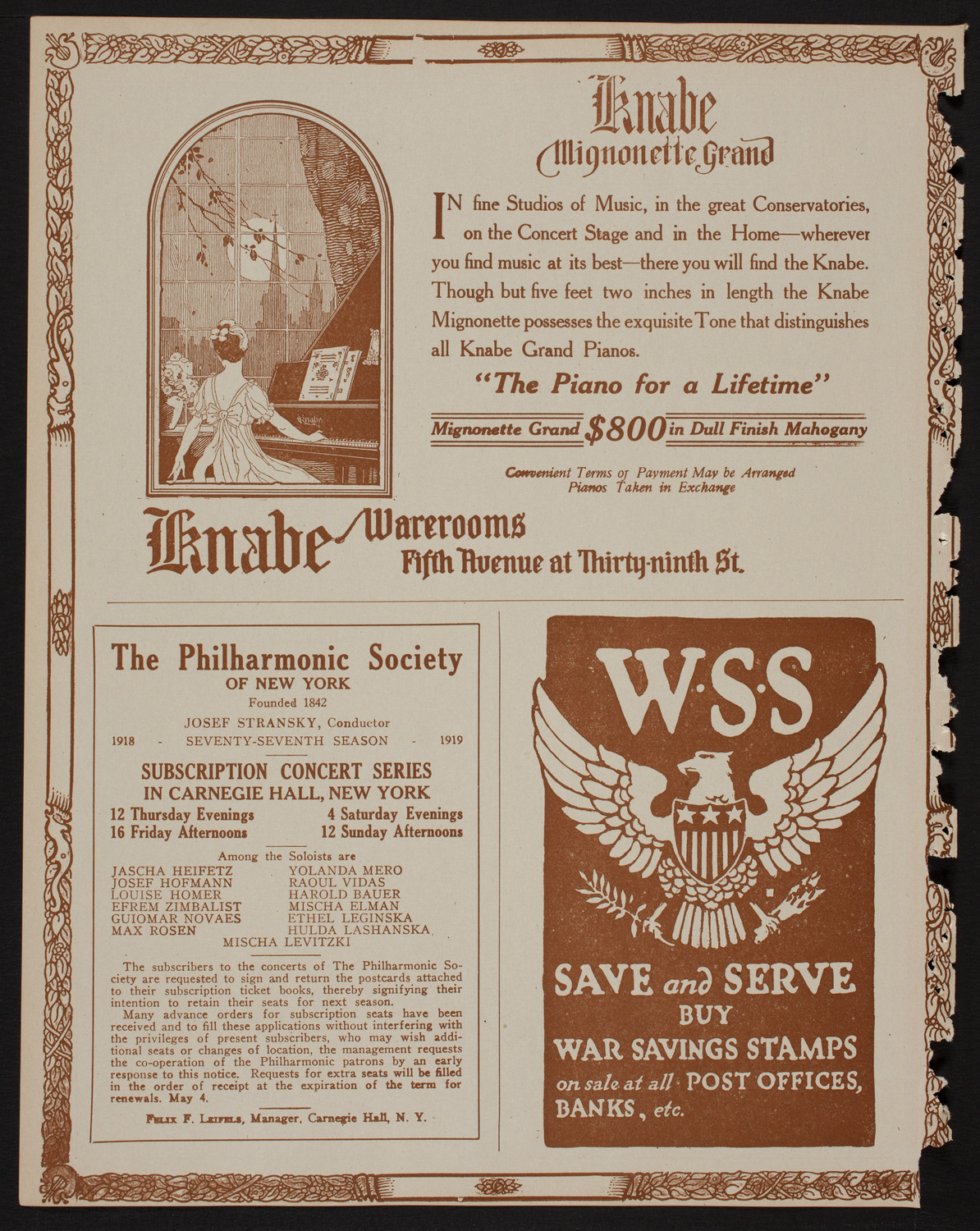 Benefit: Russian Relief Fund, May 19, 1918, program page 12