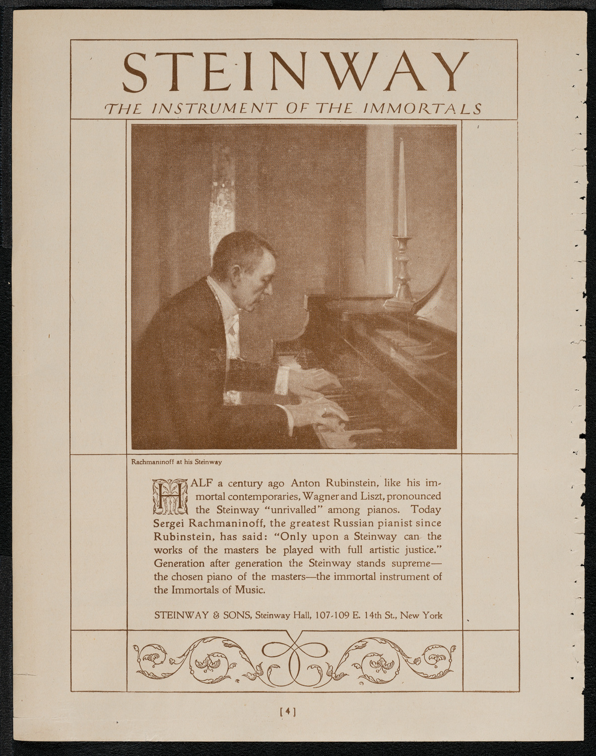 National Symphony Orchestra, April 3, 1921, program page 4