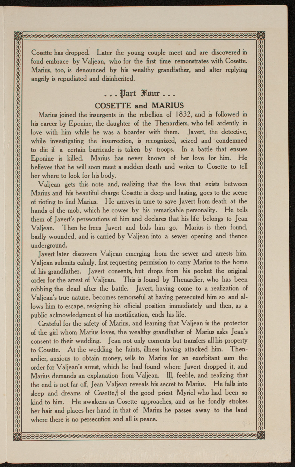 Film: Les Miserables, January 26, 1914, program page 7