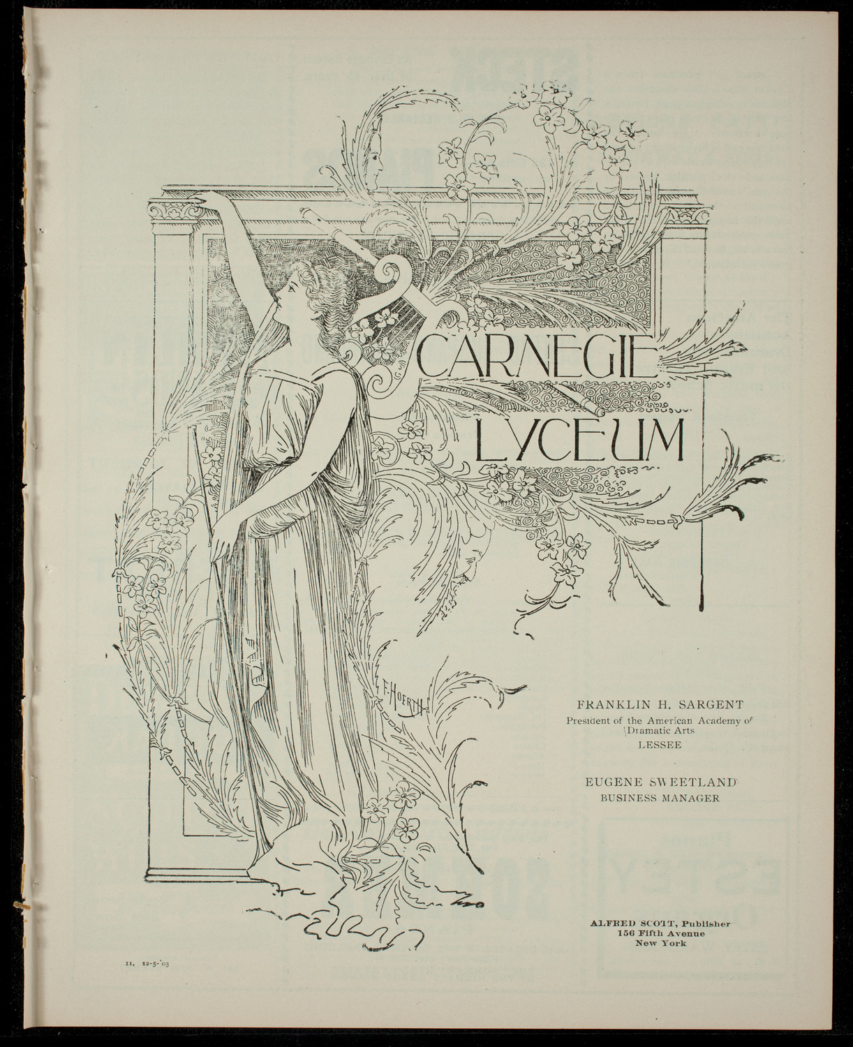 Centro Hispano-Americano, December 5, 1903, program page 1