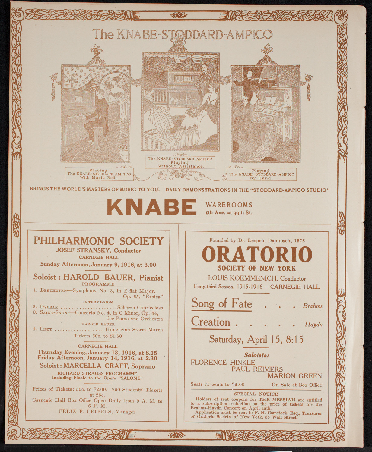New York Philharmonic, January 8, 1916, program page 12