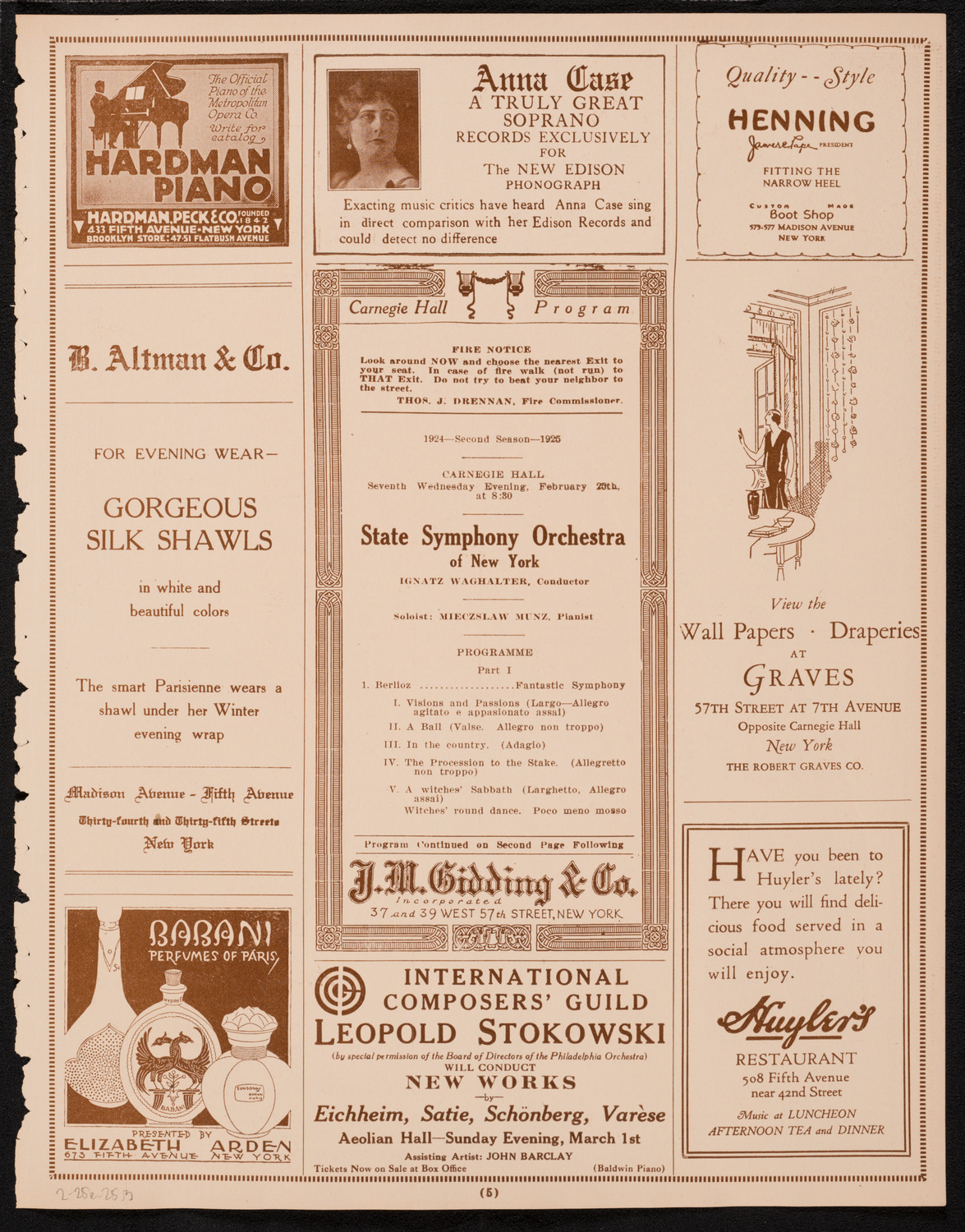 State Symphony Orchestra of New York, February 25, 1925, program page 5