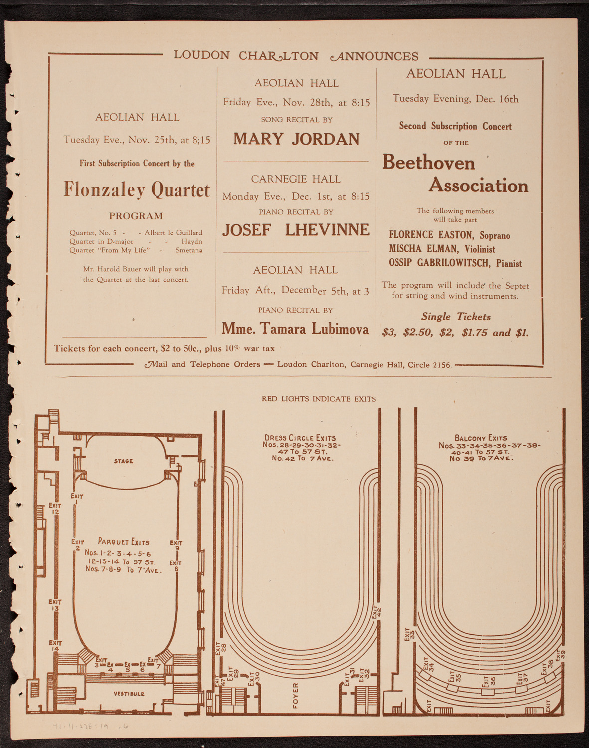 Nina Tarasova, Folk Singer, November 22, 1919, program page 11