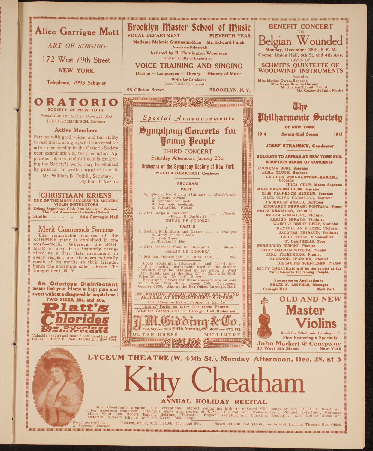 Symphony Concert for Young People, December 19, 1914, program page 9