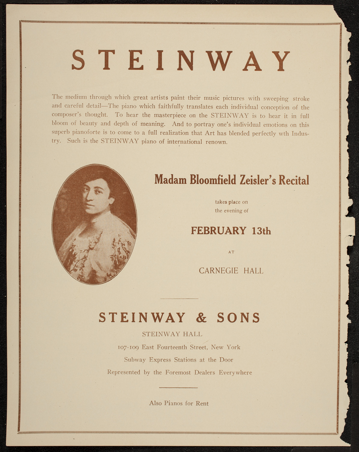 Boston Symphony Orchestra, February 5, 1920, program page 4